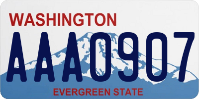 WA license plate AAA0907
