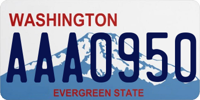 WA license plate AAA0950