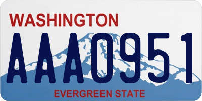 WA license plate AAA0951