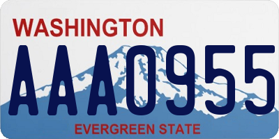 WA license plate AAA0955