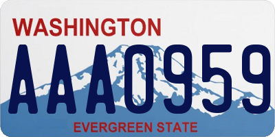 WA license plate AAA0959