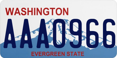 WA license plate AAA0966