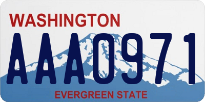 WA license plate AAA0971
