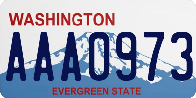 WA license plate AAA0973