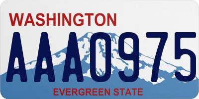 WA license plate AAA0975