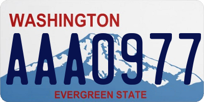 WA license plate AAA0977