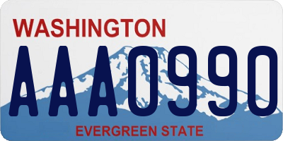 WA license plate AAA0990