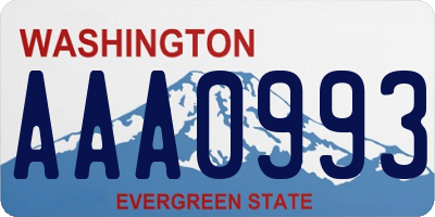 WA license plate AAA0993