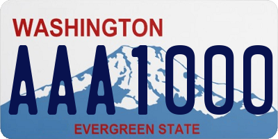 WA license plate AAA1000