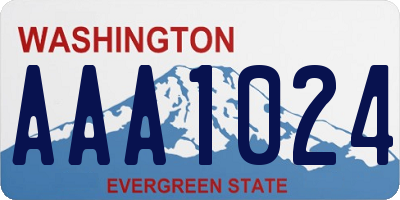 WA license plate AAA1024