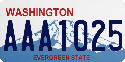 WA license plate AAA1025