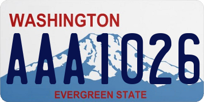 WA license plate AAA1026