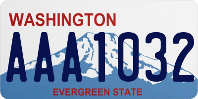 WA license plate AAA1032
