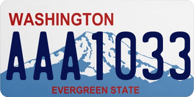 WA license plate AAA1033