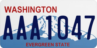 WA license plate AAA1047