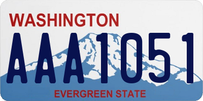 WA license plate AAA1051