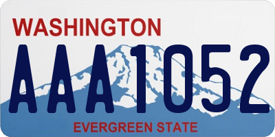 WA license plate AAA1052