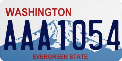 WA license plate AAA1054