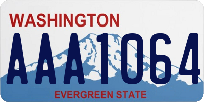 WA license plate AAA1064