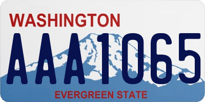 WA license plate AAA1065