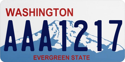 WA license plate AAA1217