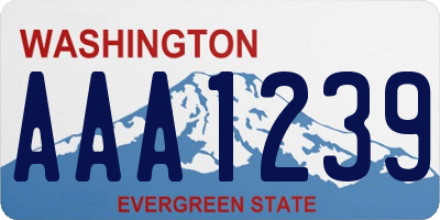 WA license plate AAA1239