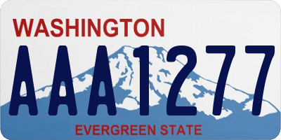 WA license plate AAA1277