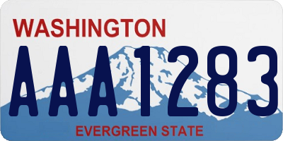 WA license plate AAA1283