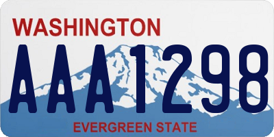 WA license plate AAA1298