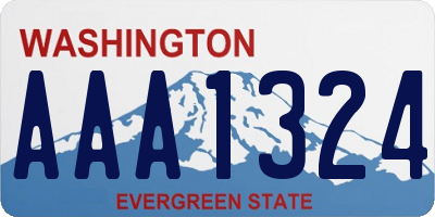 WA license plate AAA1324