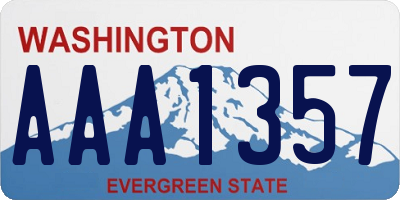 WA license plate AAA1357