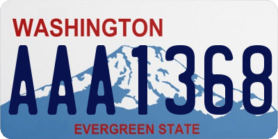 WA license plate AAA1368