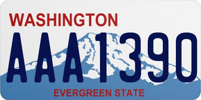 WA license plate AAA1390