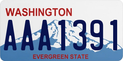 WA license plate AAA1391