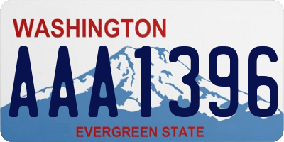 WA license plate AAA1396