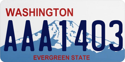 WA license plate AAA1403