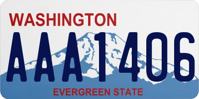 WA license plate AAA1406