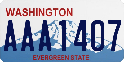 WA license plate AAA1407