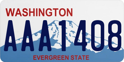 WA license plate AAA1408
