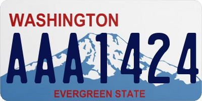 WA license plate AAA1424