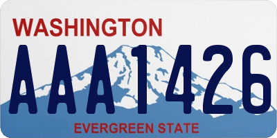 WA license plate AAA1426