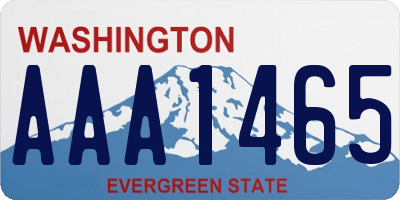 WA license plate AAA1465