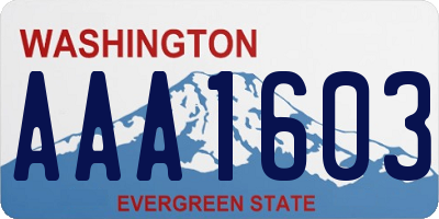 WA license plate AAA1603