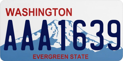 WA license plate AAA1639