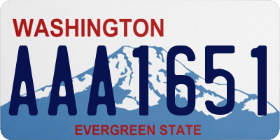 WA license plate AAA1651