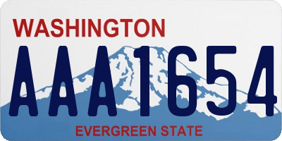 WA license plate AAA1654