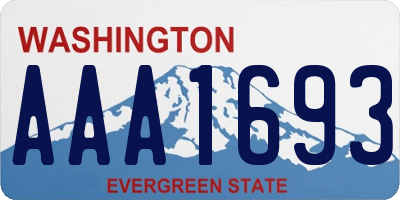WA license plate AAA1693