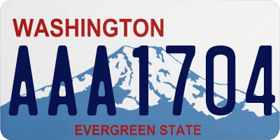 WA license plate AAA1704