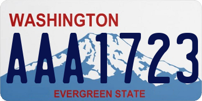 WA license plate AAA1723