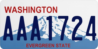 WA license plate AAA1724